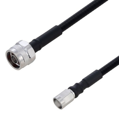 Outdoor Rated N Male to NEX10 Male Low PIM Cable Using SPO-250 Coax Using Times Microwave Parts 1 Meter