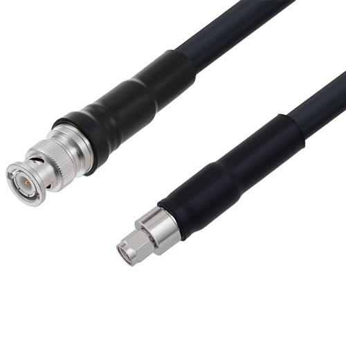 Low Loss BNC Male to SMA Male Cable Assembly using LMR-400-DB Coax, 2 FT with Times Microwave Components