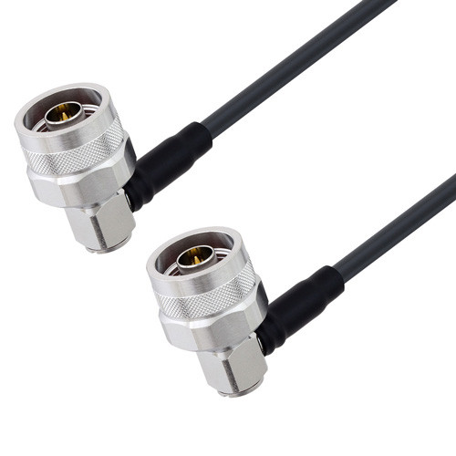Low Loss N Male Right Angle to N Male Right Angle Cable Assembly using LMR-195-FR Coax, 4 FT with Times Microwave Components