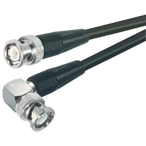RG58C Coaxial Cable, BNC Male / 90° Male, 7.5 ft