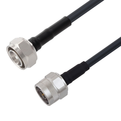 Low Loss 4.3-10 Male to N Male Cable Assembly using LMR-240 Coax, 3 FT with Times Microwave Components