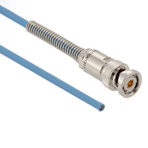 1553 TRB 3-Slot to Blunt Cut Cable Assembly using 30-02003-LC Coax, 5 FT with Bend Relief , LF Solder