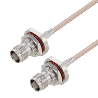 TNC Female Bulkhead to TNC Female Bulkhead Cable Assembly using RG316 Coax, 1 FT