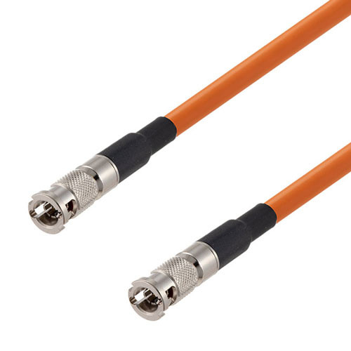 75 Ohm 12G SDI HD-BNC Male to HD-BNC Male Cable Assembly using 4855R-OR Coax, 10 FT