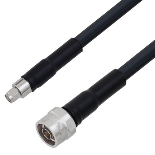 Low Loss SMA Male to N Male Cable Assembly using LMR-400-UF Coax, 2 FT With Times Microwave Components with HeatShrink