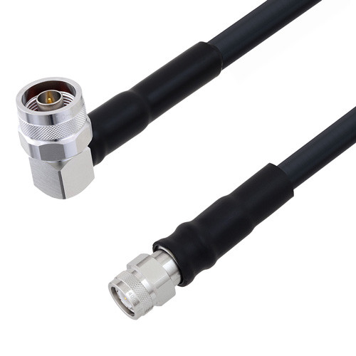 Low Loss N Male Right Angle to TNC Male Cable Assembly using LMR-400-DB Coax, 1.5 FT with Times Microwave Components