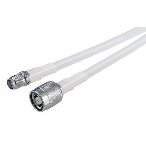 RP-SMA Jack to RP-TNC Plug, Pigtail 10 ft White 195-Series
