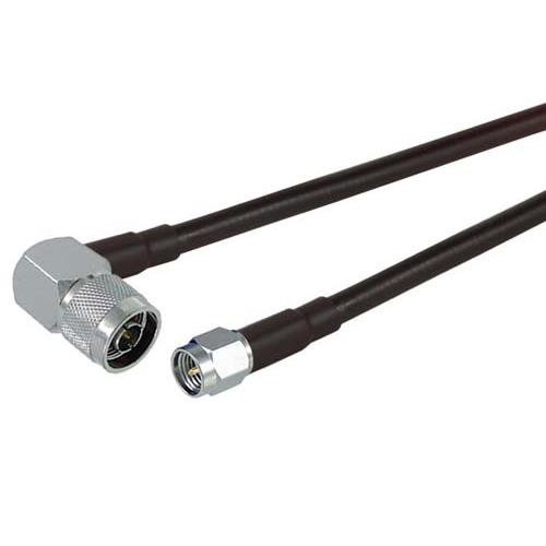 SMA-Male to N-Male Right Angle, Pigtail 10 ft 195-Series