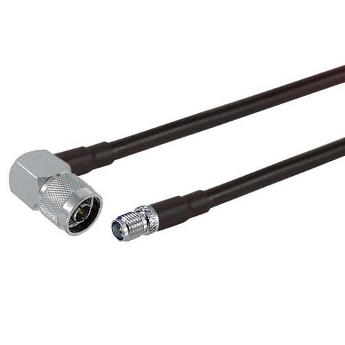 RP-SMA Jack to N-Male Right Angle, Pigtail 10 ft 195-Series