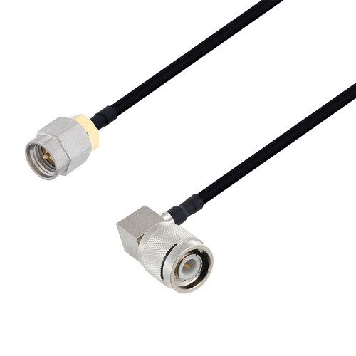 SMA Male to TNC Male Right Angle Cable Assembly using LC141TBJ Coax, 10 FT