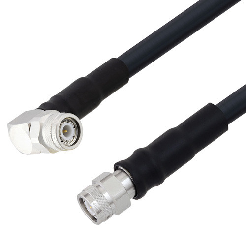Low Loss TNC Male Right Angle to TNC Male Cable Assembly using LMR-400-DB Coax, 3 FT with Times Microwave Components
