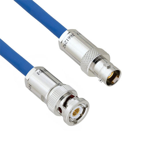 Halogen Free 1553 TRB 3-Slot Plug to TRB 3-Lug Jack Cable Assembly using TWCH-78-2-LC Coax, 5 FT