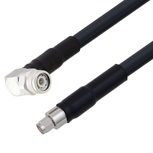 Low Loss TNC Male Right Angle to SMA Male Cable Assembly using LMR-400 Coax, 4 FT with Times Microwave Components