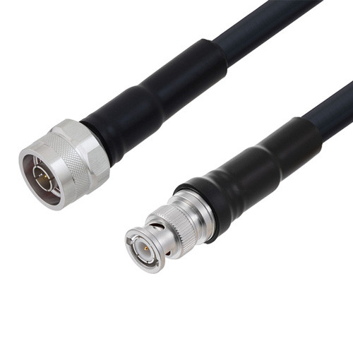 Low Loss BNC Male to N Male Cable Assembly using LMR-400 Coax, 4 FT with Times Microwave Components