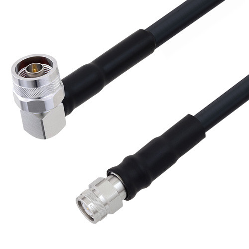 Low Loss N Male Right Angle to TNC Male Cable Assembly using LMR-400-DB Coax, 4 FT with Times Microwave Components