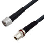 Low Loss N Male to N Female Bulkhead Cable Assembly using LMR-400-DB Coax, 4 FT with Times Microwave Components