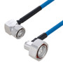 Plenum 4.3-10 Male Right Angle to 7/16 DIN Male Right Angle Low PIM Cable Using SPP-250-LLPL Coax Using Times Microwave Parts 2 Foot