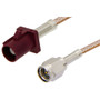 SMA Male to Bordeaux FAKRA Plug Cable Assembly using RG-316 Coax, 2 FT