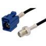 SMA Female to Blue FAKRA Jack Cable Assembly using RG174 Coax, 3 FT