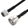Low Loss 7/16 DIN Female to N Male Weatherproof Cable Assembly with Silicone using SPO-250 Coax, 2 FT with Times Microwave Components