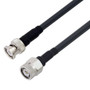 Low Loss BNC Male to TNC Male Cable Assembly using LMR-240-UF Coax, 25 FT With Times Microwave Components with HeatShrink