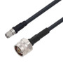 Low Loss SMA Male to N Male Cable Assembly using LMR-240-UF Coax, 25 FT With Times Microwave Components with HeatShrink