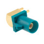 RF PCB Connector, FAKRA Male right angle, Edge Mount, Surface Mount, End Launch, Water Blue