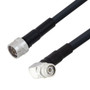 Low Loss N Male to TNC Male Right Angle Weatherproof Cable Assembly with Silicone using LMR-400 Coax, 4 FT with Times Microwave Components