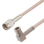 SMA Male to SMB Plug Right Angle Cable Assembly using RG316-DS Coax, 1 FT with HeatShrink, LF Solder