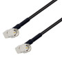Low Loss SMA Male Right Angle to SMA Male Right Angle Cable Assembly using 100 Series Coax, 1 FT
