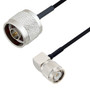 N Male to TNC Male Right Angle Cable Assembly using LC085TBJ Coax, 2 FT