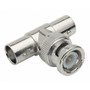 Economy Coaxial 50 Ohm T Adapter, BNC Female / Male / Female
