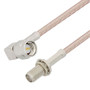 SMA Male Right Angle to SMA Female Bulkhead Cable Assembly using RG316-DS Coax, 1 FT , LF Solder