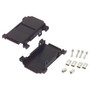 Half D-Sub Cover Pair, DB15, Black Plastic