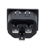 AC PEM 320-2-2/F IEC Inlet Connector, Snaps into 1.0 mm panel Mount, 6.3 mm Quick-Connect Termination