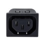 AC PEM 320-2-2/F IEC Inlet Connector, Snaps into 1.5 mm panel Mount, 6.3 mm Quick-Connect Termination