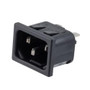 AC PEM C14, 1.5mm Panel Snap-In, 4.8mm Quick-connect