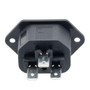 Flange-mount IEC Outlet for 60320-2-2/F, 6.3 mm solder tabs
