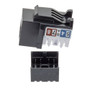 Cat6a RJ45 Keystone Jack, IDC 110 90 degrees Punch Down, UTP (unshielded twisted pair), Black