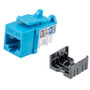 Cat6a RJ45 Keystone Jack, IDC 110 90 degrees Punch Down, UTP (unshielded twisted pair), Blue