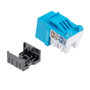 Cat6a RJ45 Keystone Jack, IDC 110 90 degrees Punch Down, UTP (unshielded twisted pair), Blue