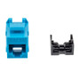 Cat6a RJ45 Keystone Jack, IDC 110 90 degrees Punch Down, UTP (unshielded twisted pair), Blue
