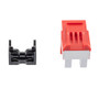 Cat6a RJ45 Keystone Jack, IDC 110 90 degrees Punch Down, UTP (unshielded twisted pair), Red