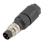 M8 3 Pole Male Field Termination Connector, 2 Piece, Quick Term Style