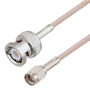 BNC Male to SMA Male Cable Assembly using RG316-DS Coax, 0.5 FT , LF Solder
