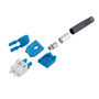 Fiber Connector, LC Duplex, for 5.0mm SMF, Blue Housing, Uniboot