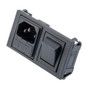 Horizontal Power Entry Module, Single-Fused C14 Inlet, Double Contact Switch, 74.5 mm