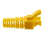 RJ45 Adjustable "Shark Fin" Style Boot for Long Body RJ45 Plugs, Cut-to-Fit, Fits Cables 5.5 to 7.0mm, Yellow, 100 Pack