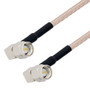 SMA Male Right Angle to SMA Male Right Angle Cable Assembly using RG316-DS Coax, 1 FT with HeatShrink, LF Solder