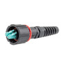 IP68 ODVA Compatible LC Duplex Connector, MM 10G Duplex Aqua, 6.0mm crimp sleeve, with Dust Cap